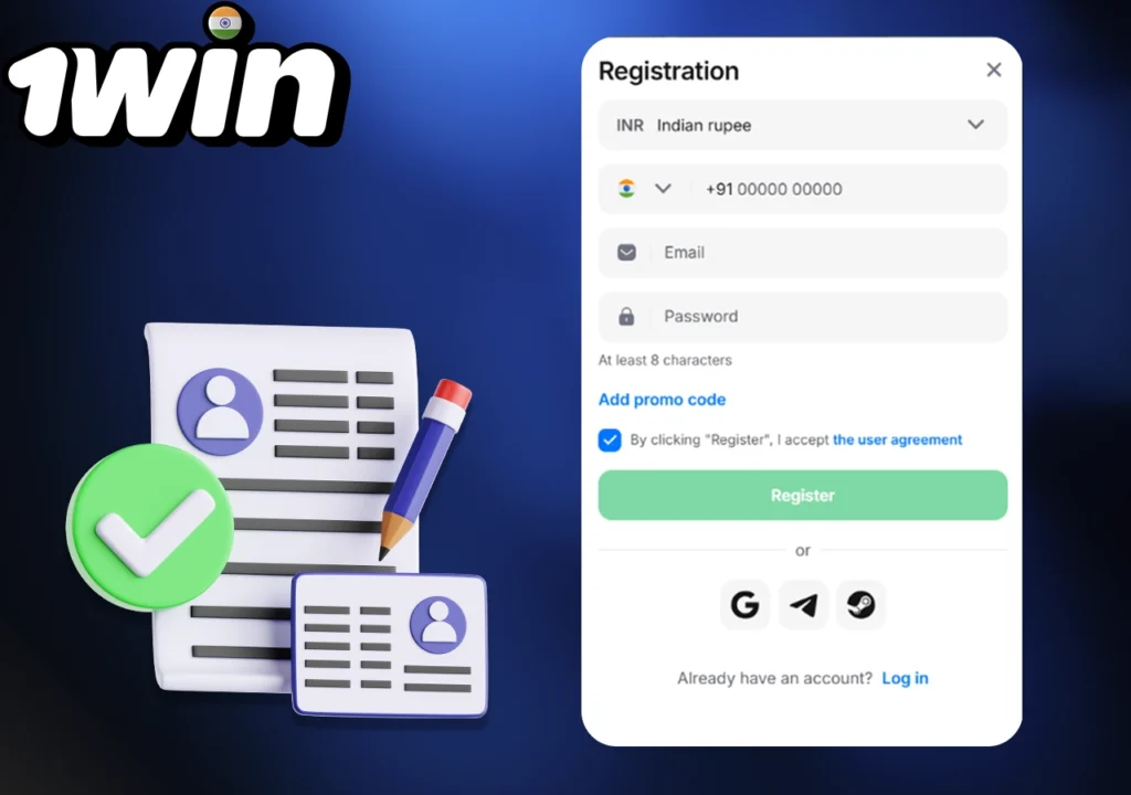  Information about registering with 1win
